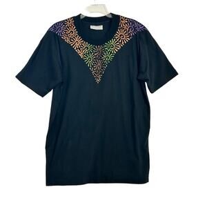 Vintage Single Stitch Tribal Sun T-Shirt Wearable Art Artwear T-Shirt Black